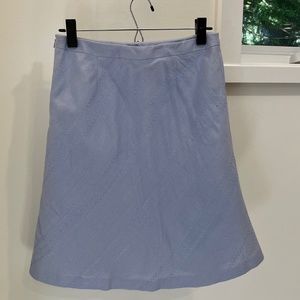 Ann Taylor Petites Linen Embroidered A-line Skirt